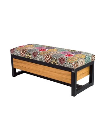 Ławka Pufa Tapicerowana  Stal LGMS-12, EMRA WOOD DESIGN