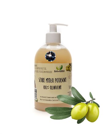 SZARE MYDŁO POTASOWE 100% OLIWA Z OLIWEK 500ml, naturanna