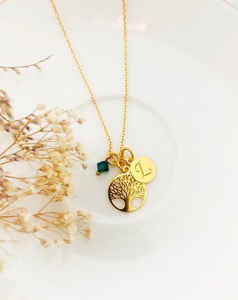 NASZYJNIK z drzewem, złote drzewko, Anemon Atelier