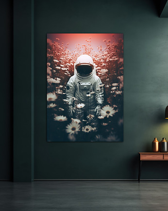 Astronauta - Obraz na płótnie - Druk, Blejtrama - Grafika surrealistyczna, Metal Earth Jewelry
