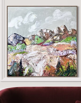 Obraz abstrakcyjny 100x100 cm, Dorota Ferens