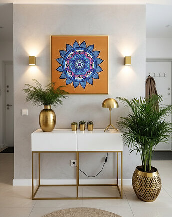 Obraz na płótnie Mandala Dobrobytu 40x40  M031, Barwny Zakątek