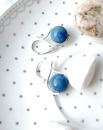 DENIM BLUE MINERAL - SREBRNE KOLCZYKI z naturalnym kamieniem, silvella