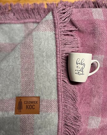 Człowiek koc lawendowo-szary- koc L, CZŁOWIEK KOC