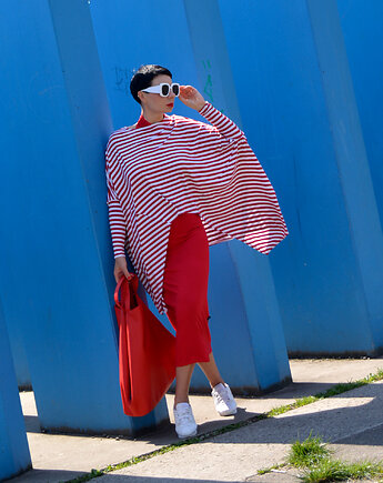 New TUNIKA Geometryczna paski red, momo fashion