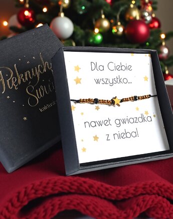 Świąteczna bransoletka - pomysł na prezent - świąteczne pudełko - glam
