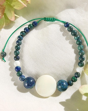 Bransoletka z azutytem i masą perłową, Gleeme Jewellery