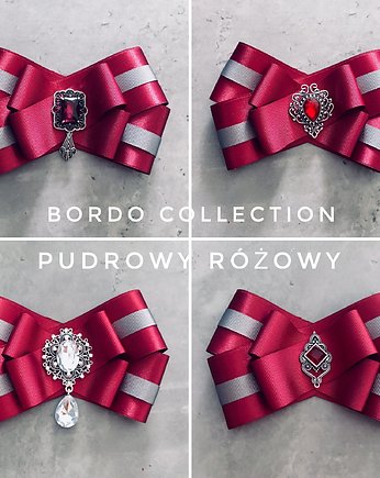 Brosza  Bordowa  Nowa kolekcja, Pudrowy Różowy