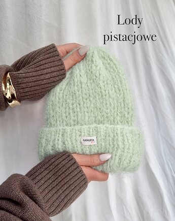 Puszysta czapka Cloud wełna merino alpaka *lody pistacjowe*, GANGSTA KNIT