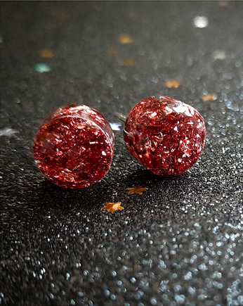 Kolczyki różowe złoto, małe, Figa handmade accessories