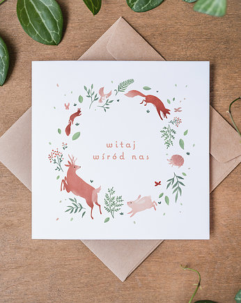 Kartka Witaj wśród nas, Leaf & Paper