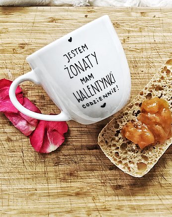 Kubek JESTEM ŻONATY MAM WALENTYNKI CODZIENNIE, Jędrki