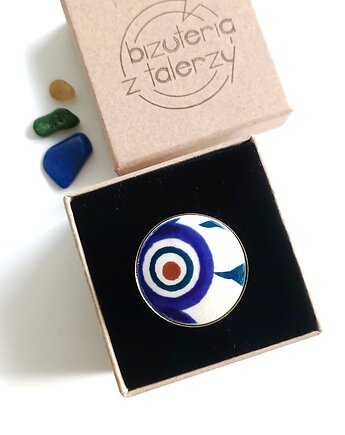 Pierścionek Bolesławiec, biżuteria z talerzy