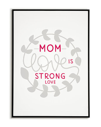 Plakat na Dzień Matki napisy Najlepsza Mama, Bajkowe Obrazki