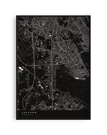 Plakat Ursynów - mapa dzielnicy, PLAKATY GEOMETRYCZNE