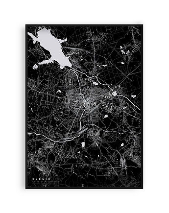 Rybnik - mapa miasta  plakat z mapą Rybnika, PLAKATY GEOMETRYCZNE