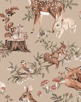 Tapeta ścienna Forest Beż 53cm x 10m PZ, Bajkowe Wnetrza