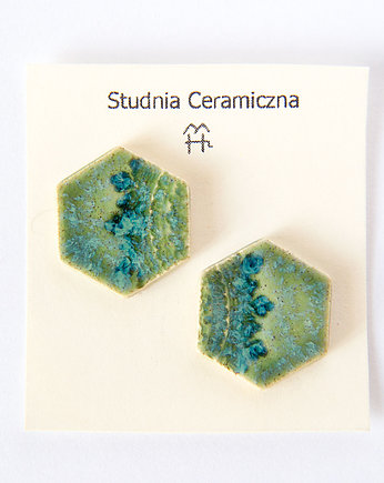 Kolczyki ceramiczne heksagony, studnia ceramiczna
