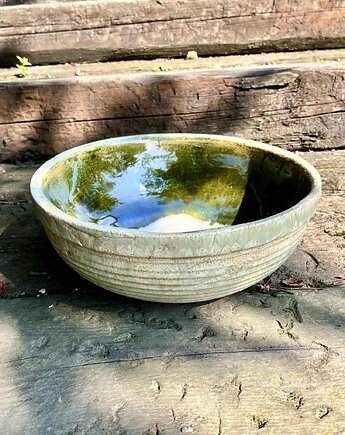 Umywalka Ceramiczna Nablatowa Ręcznie Robiona w Ciemnej Butelkowej Zieleni, Ceramika Nastawka
