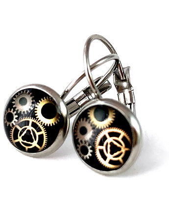 Kolczyki srebrne Mini (Black) I, DROBINY CZASU