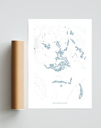 Plakat jezioro Wigry, maps by P