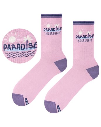 Skarpetki bawełniane PARADISE różowe, kolorowe, letnie, surferskie, ZOOKSY