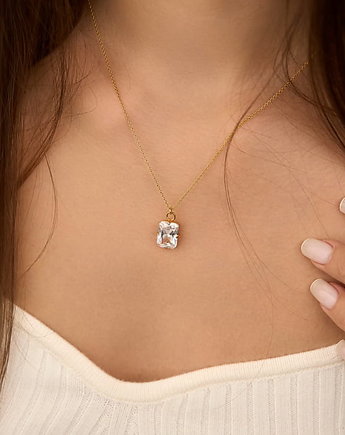 Naszyjnik z dużą cyrkonią srebro 925 pozłacane, Coccola JEWELLERY