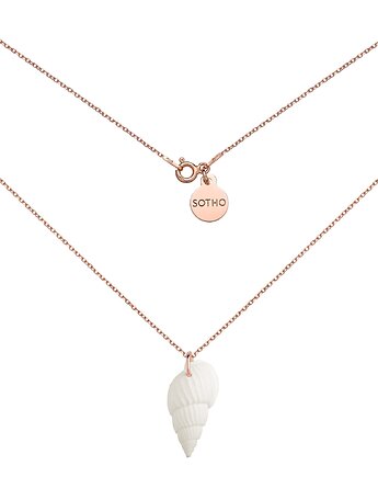 Naszyjnik z różowego złota z białą muszelką, SOTHO