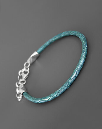 Bransoletka Skóra Srebro, Pastelove Jewelry
