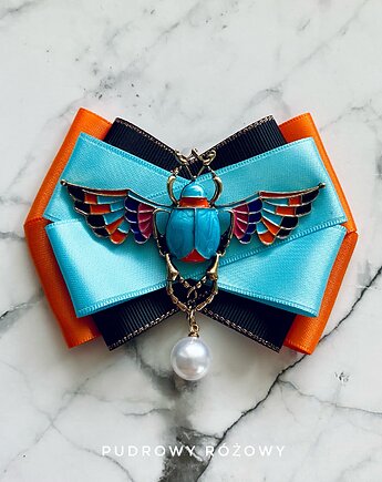 Brosza z kolorowym Owadem ze skrzydłami i perłą New, Pudrowy Różowy