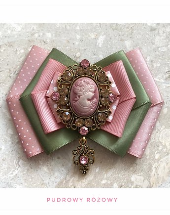 Unikatowa Brosza elegant z Kameą NEW, Pudrowy Różowy
