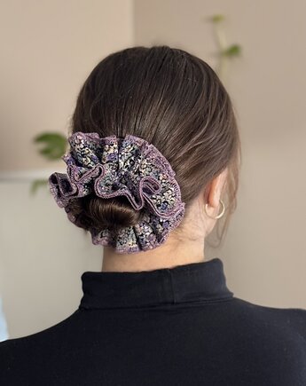 Scrunchie Falbana Kwiaty, wu handmade