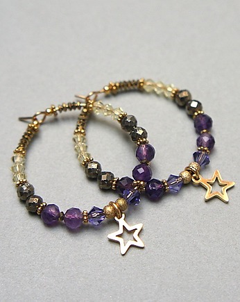 Kolczyki Alloys Collection Wianki (Ametysty), KiKa pracownia