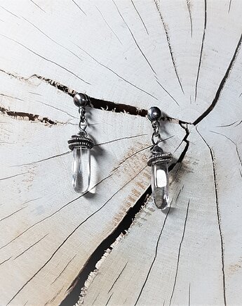 Kolczyki z kryształem górskim  s97, JanArt