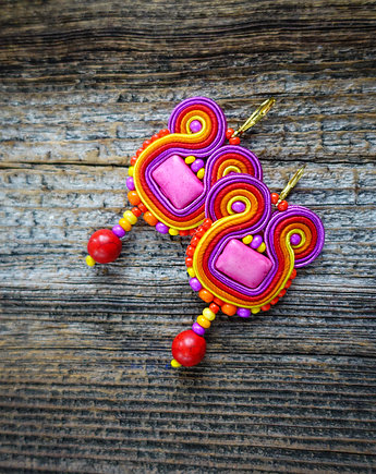 Etniczne i kolorowe kolczyki soutache, Mró Soutache