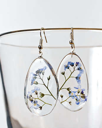 Kolczyki z niezapominajkami w żywicy, So Jewelry