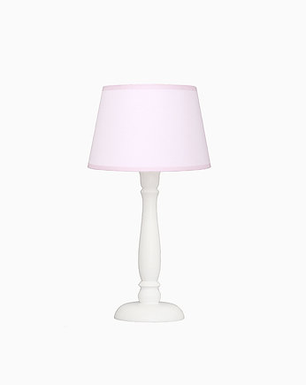 Lampka nocna pudrowy róż z różową lamówką, Roomee Decor