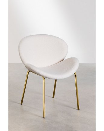 Krzesło Szenilowe Krzesło Metalowe Złota Podstawa Rafa Białe, OSOBY - Prezent dla kolegi