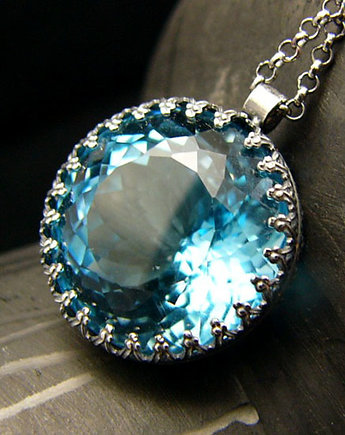 Naszyjnik Swiss Blue - Topaz Swiss Blue Srebro vol.V, Kuźnia Nehesi