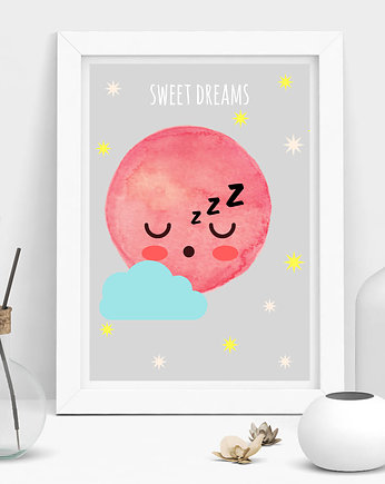 plakat sweet dreams szary, MUKI design