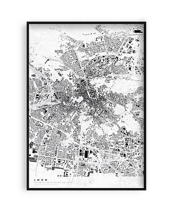 Lwów - plan miasta, plakat B1, B2, PLAKATY GEOMETRYCZNE