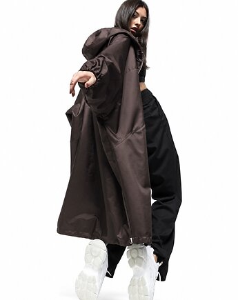 Płaszcz longline hoodie oversize praline, REST Factory