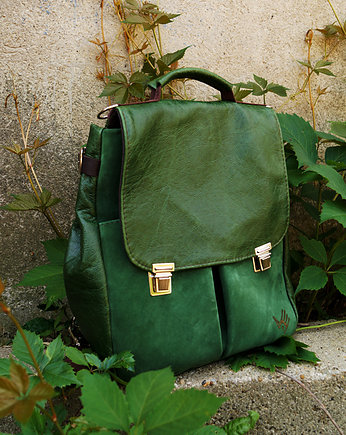LILITH CHIMERA plecak/torba zielona skóra, czajkaczajka