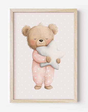 Plakat Na Ścianę Dla Dziewczynki Różowe misie nr. 10, Dekoracjan