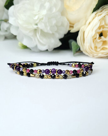 Ochrona, bogactwo i optymizm- z Turmalinem podwójna bransoletka, Seylla pracownia