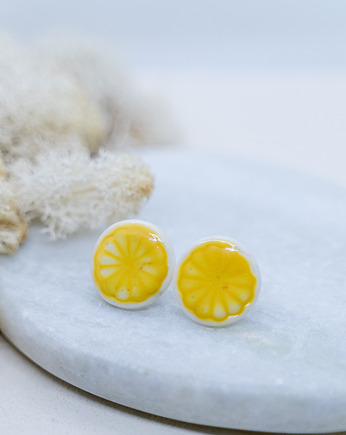 Kolczyki porcelanowe CITRUS, rękoczyny