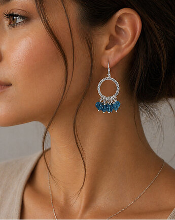 BLUE SUMMER -  KOLCZYKI kryształ ,niebieskie kamienie, Anemon Atelier