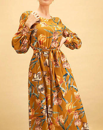 Miodowa sukienka w kwiaty, Kasia Miciak design