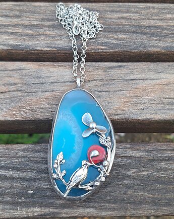 Niebieski ptak - wisiorek, po drugiej stronie lustra