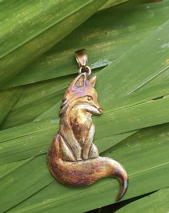 Zawieszka srebrna z liskiem brązowym, VENUS GALERIA